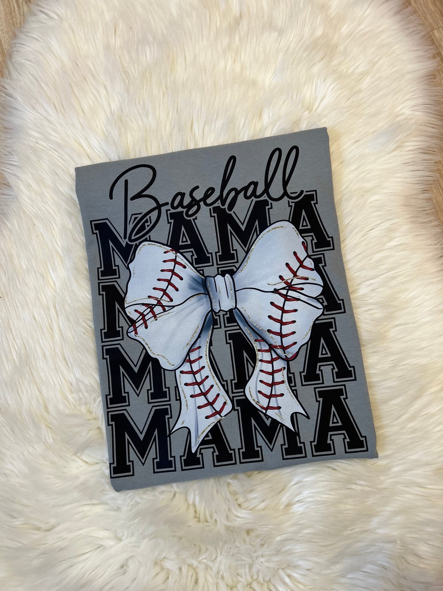 Baseball Mama w/ Bow T-Shirt