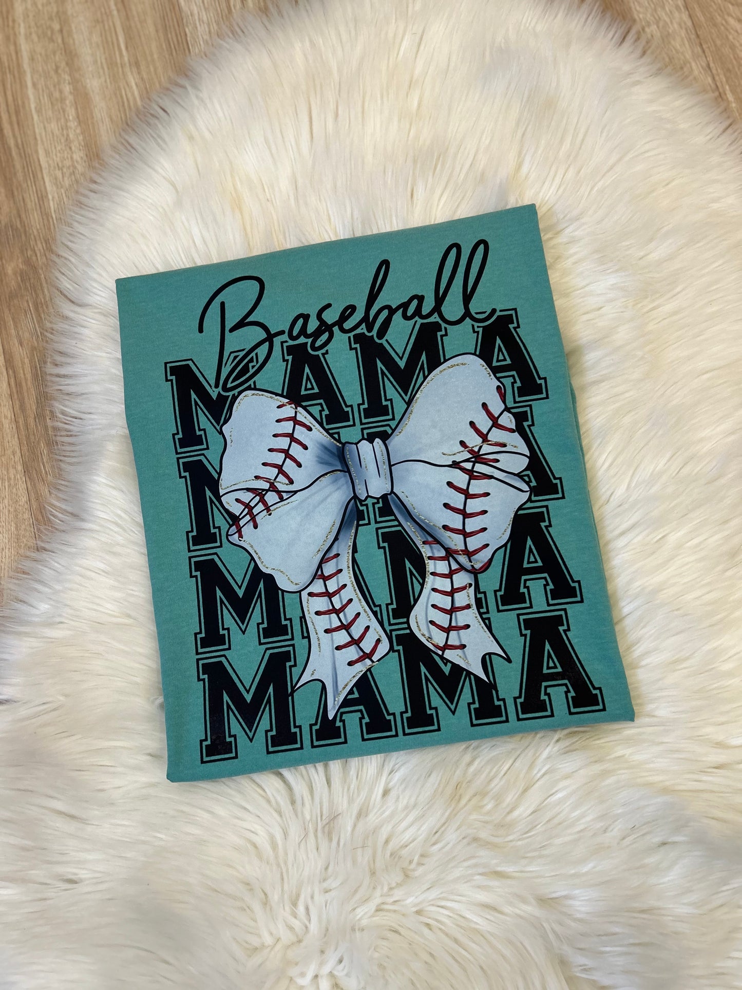 Baseball Mama w/ Bow T-Shirt