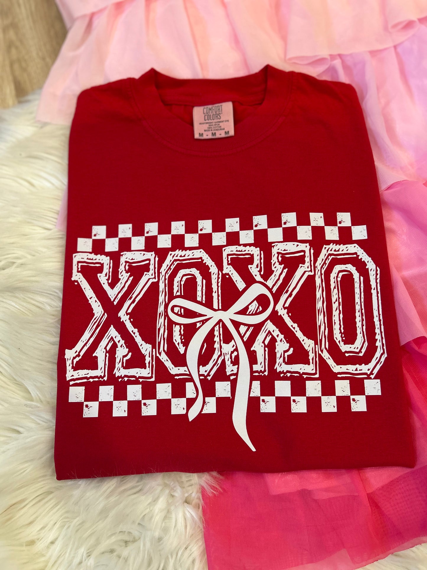 Checkered XOXO w/ bow T-Shirt