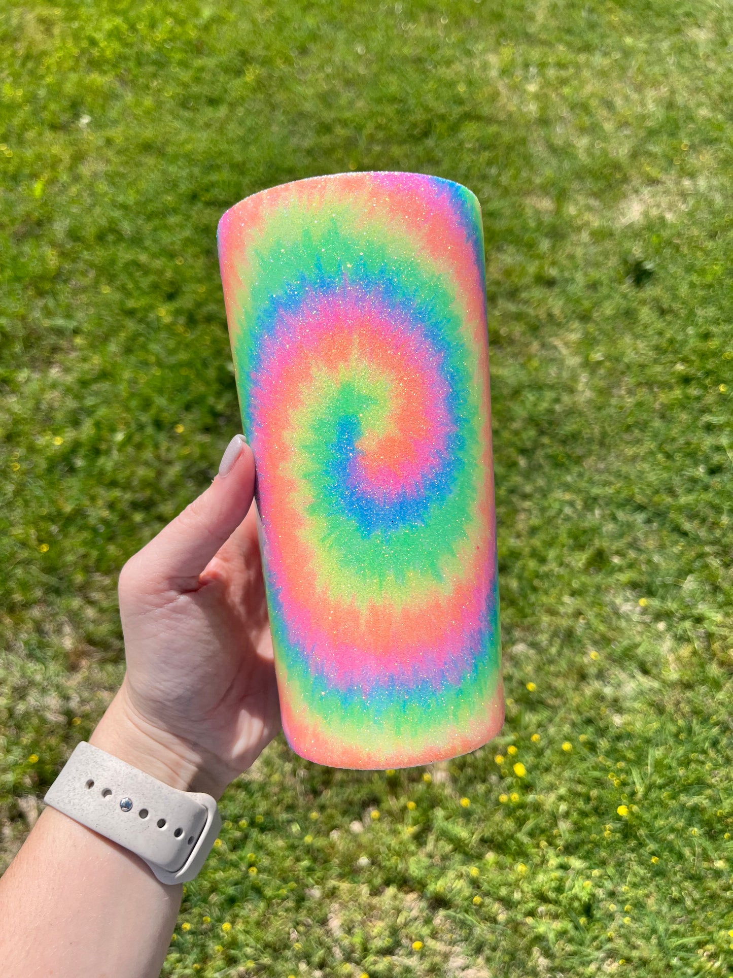 Glittered Tie Dye Tumbler