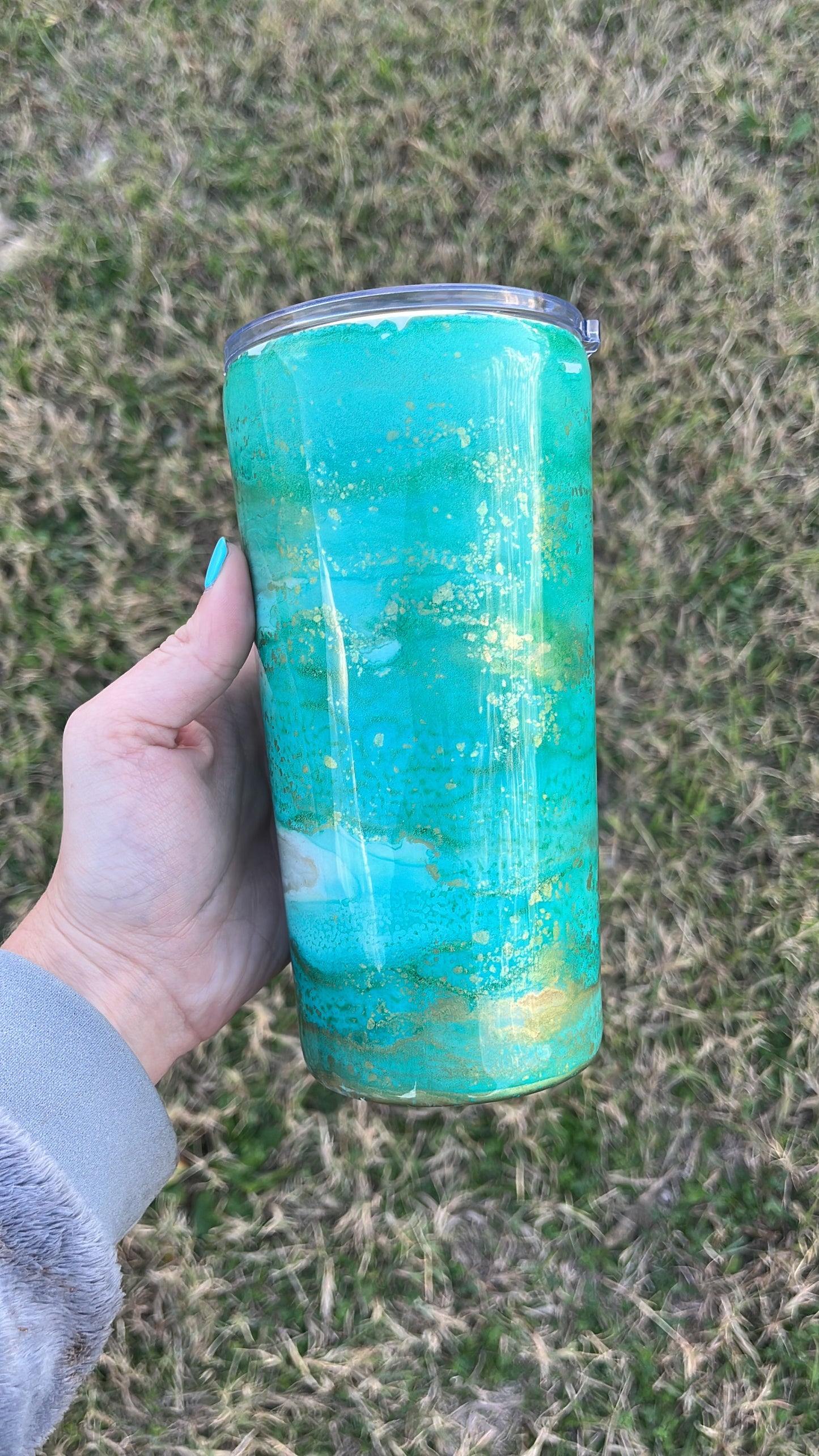 Teal/Gold Watercolor - True 22