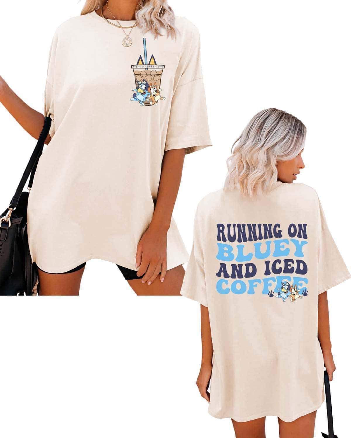 Running on Bluey and Iced Coffee T-Shirt