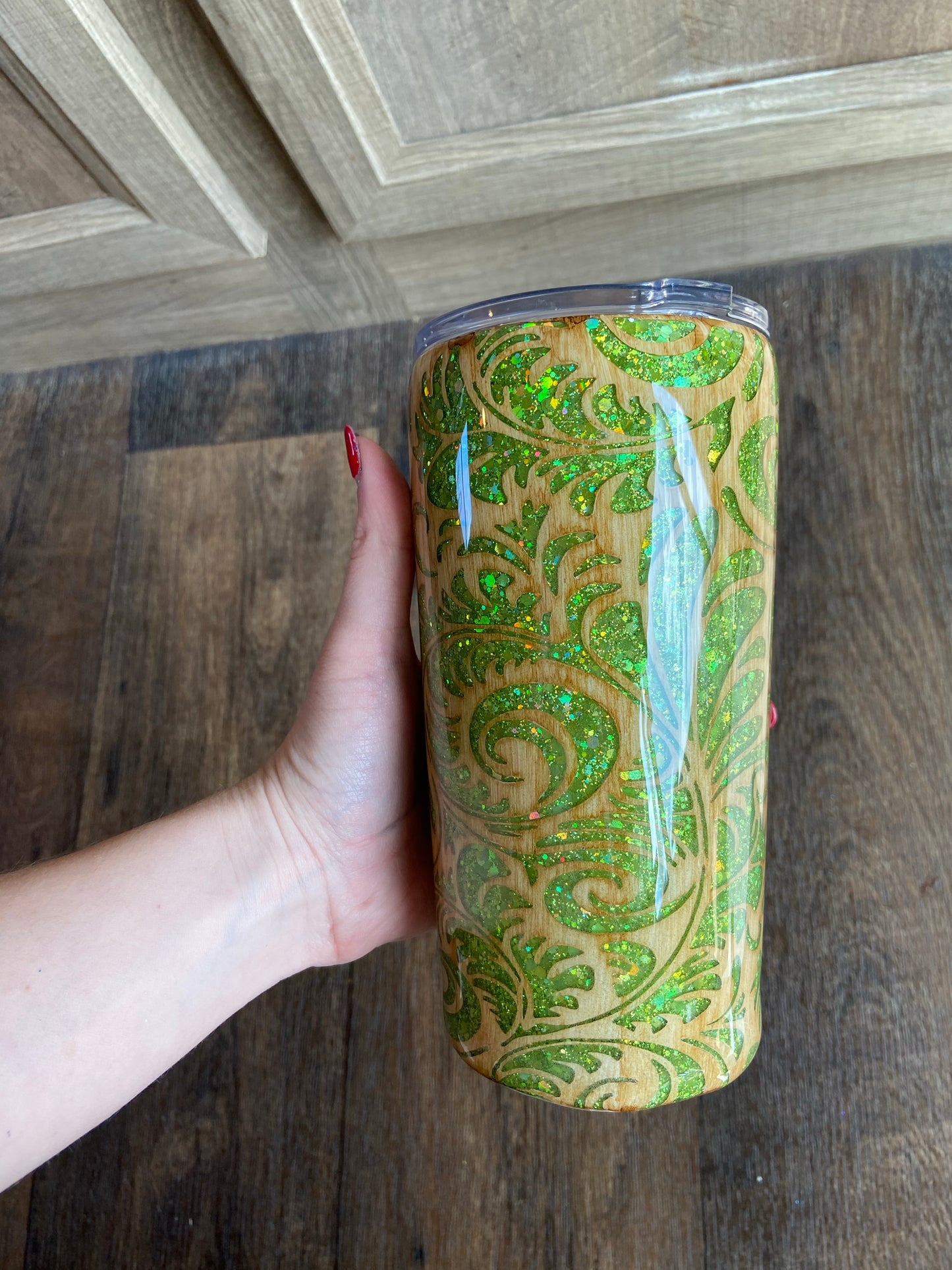*Tik Tok Viral* Woodgrain Leather Tumbler