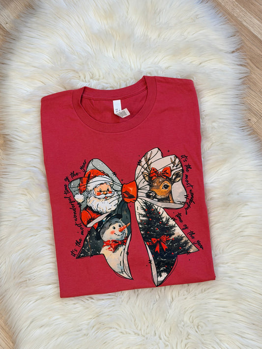 Most Wonderful Time Of Year Bow T-Shirt