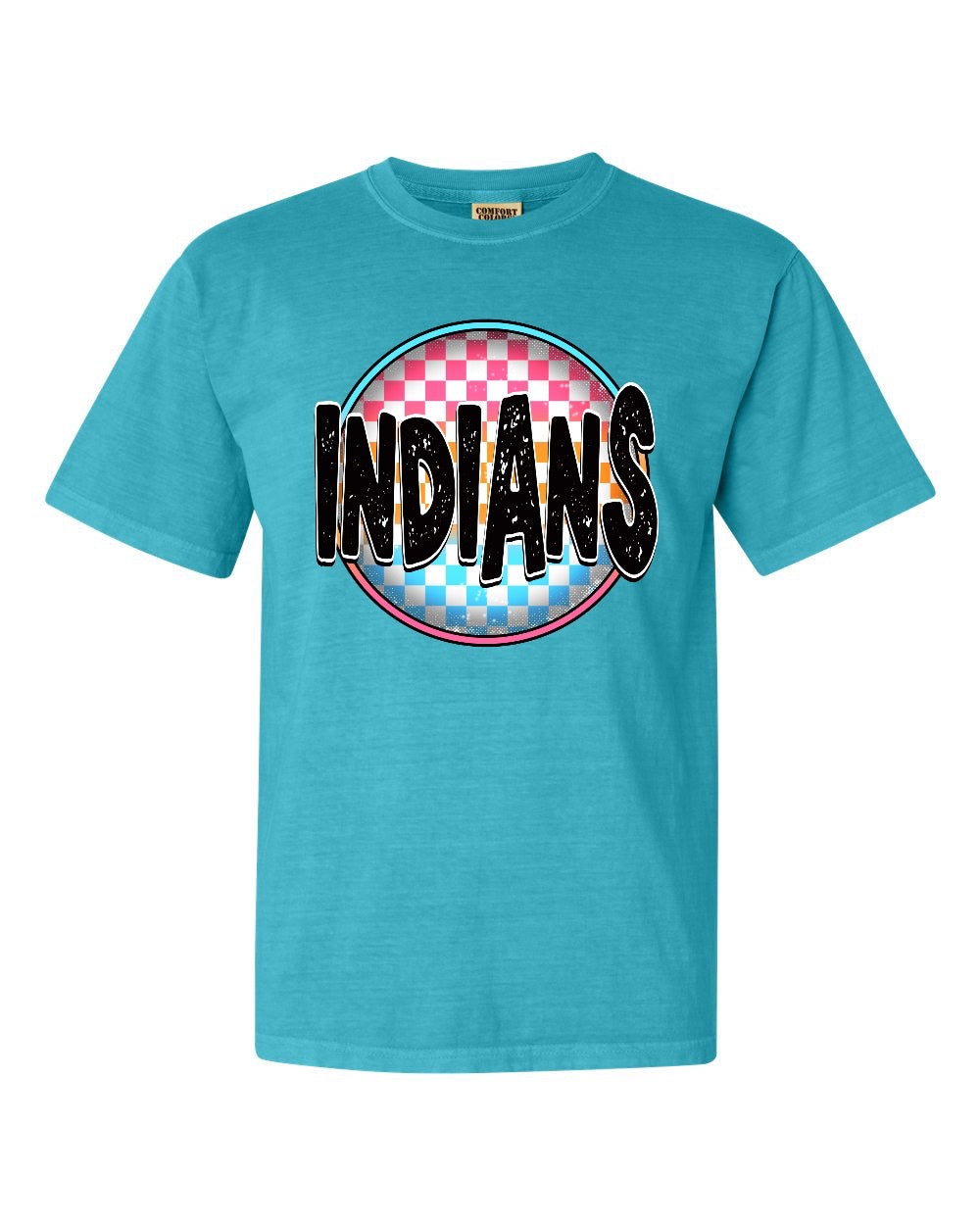 Indians Neon Checkered T-Shirt