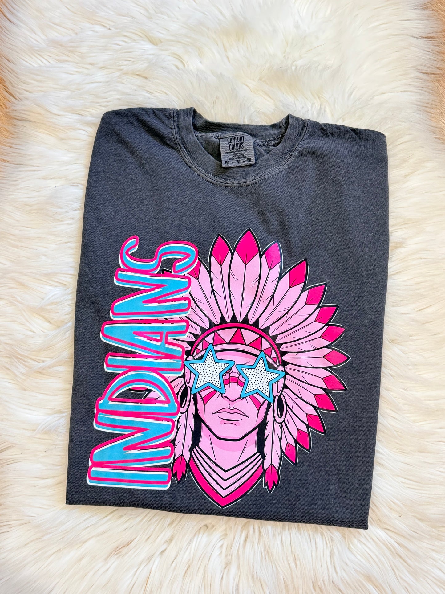 Pink/Teal Indians T-Shirt