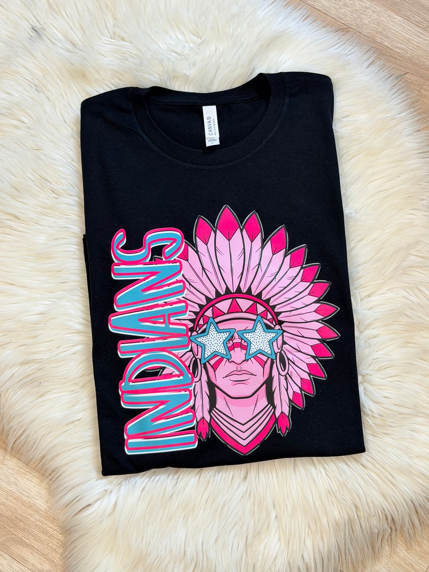 Pink/Teal Indians T-Shirt