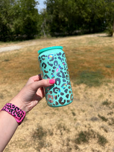 *RTS* READ DESCRIPTION 16oz Leopard Glass Tumbler