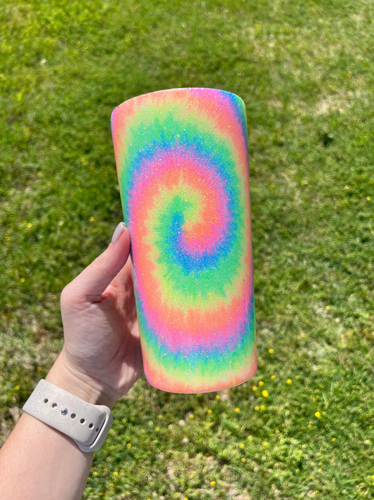 Glittered Tie Dye Tumbler