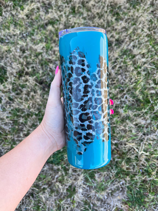 Teal Cheetah Tumbler