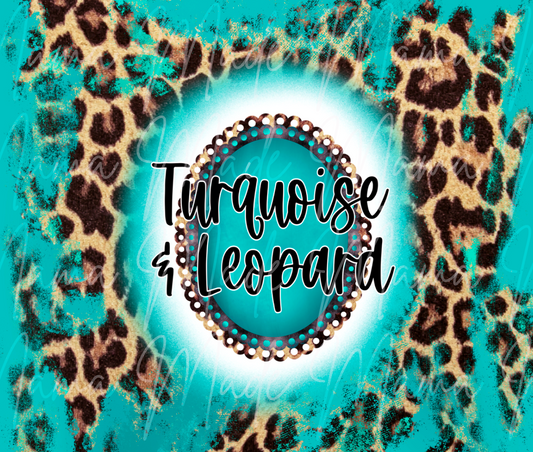 Turquoise & Leopard Sublimation Tumbler