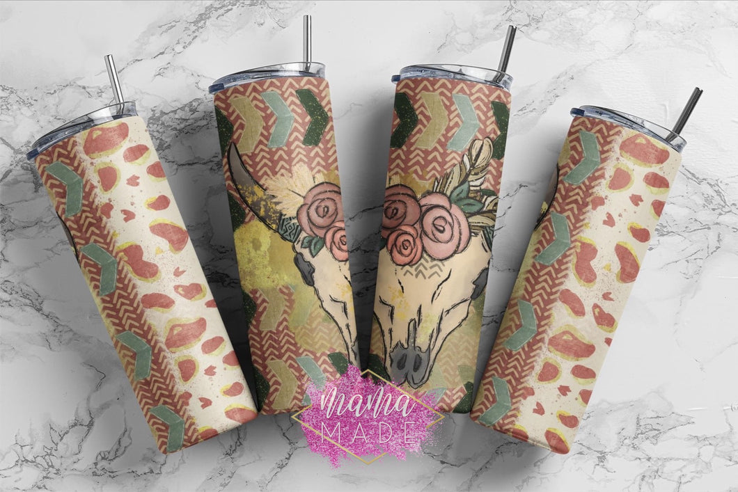 Boho Cowskull Tumbler