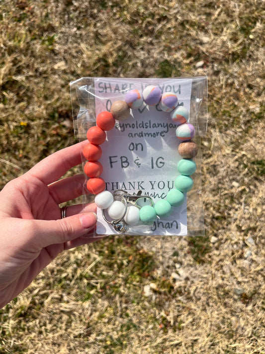 Mint/Orange/Purple Keyring