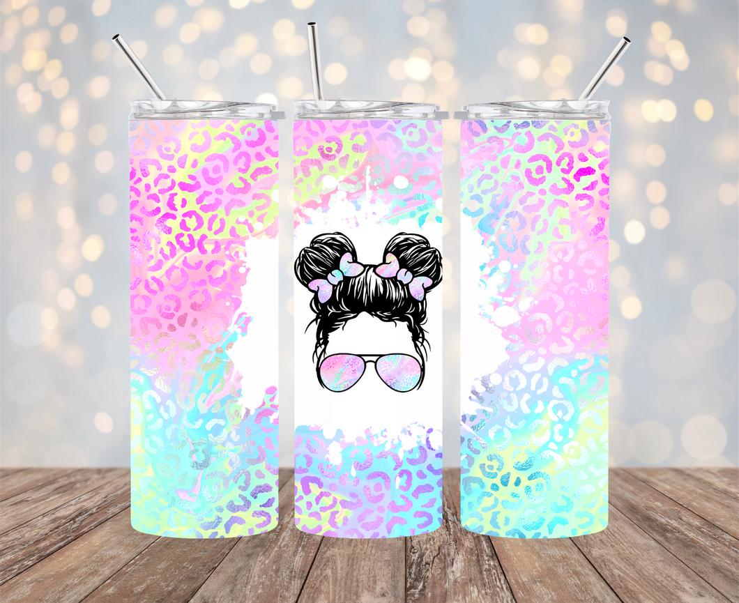 Cheetah Space Buns Sublimation Tumbler