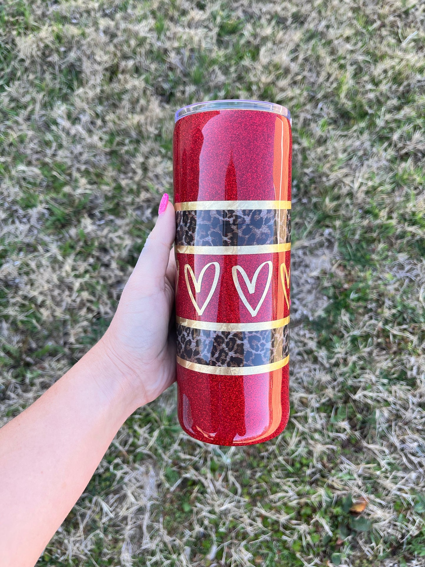Red/Gold Cheetah Tumbler