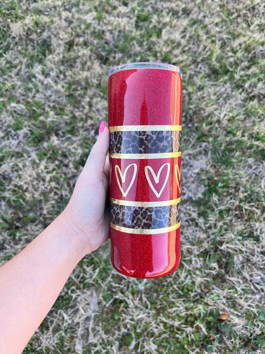Red/Gold Cheetah Tumbler